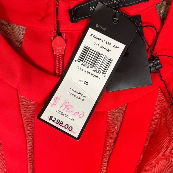 NWT BCBGMaxAzria “Tatyanna” Mesh Cut Out Halter Mini Dress - Picture 11 of 14